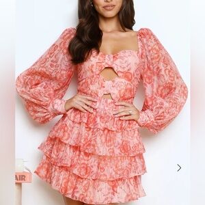 Peachy Perfect Peach Long Sleeve Mini-Dress